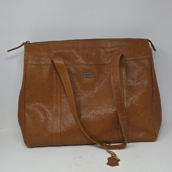 Spikes & Sparrow Elegant Brown Leather Tote Bag - Picture 1 of 8